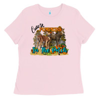 Bubblegum Pink Fall Cutest Pumpkin In The Patch Deer Ladies Tee - LillyAllenDesigns