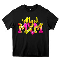 Black Softball Mom Breast Cancer Heavy Core Tee - BundleAndBundleShop