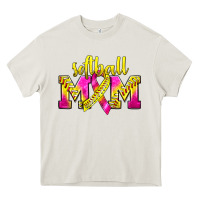 Cream Softball Mom Breast Cancer Heavy Core Tee - BundleAndBundleShop