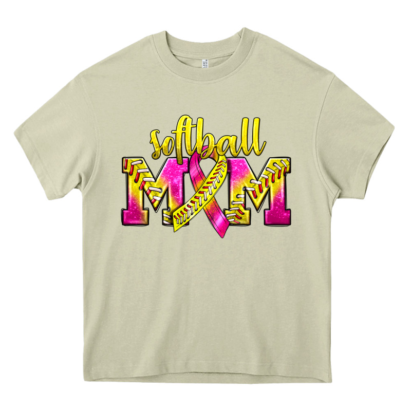 Softball Mom Breast Cancer Heavy Core Tee by BundleAndBundleShop | Teevron