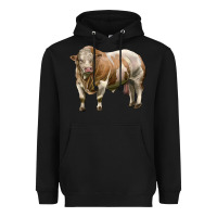 Black simmental bull Heavyweight Hoodie - LillyAllenDesigns