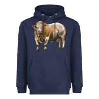 Navy simmental bull Heavyweight Hoodie - LillyAllenDesigns