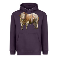 Plum simmental bull Heavyweight Hoodie - LillyAllenDesigns