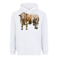 White simmental bull Heavyweight Hoodie - LillyAllenDesigns