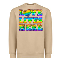 Mushroom Western Love Lives Here Heavyweight Sweatshirt - BundleAndBundleShop