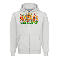 Dove Grey Nachos Valentine Zipper Hoodie - CowhideDigitalArt