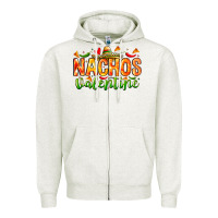 Oatmeal Heather Nachos Valentine Zipper Hoodie - CowhideDigitalArt