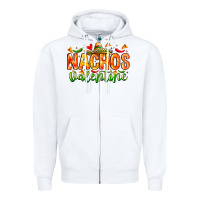 White Nachos Valentine Zipper Hoodie - CowhideDigitalArt