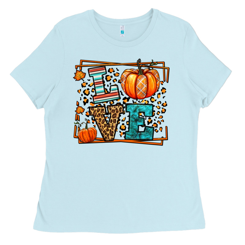 Fall Autumn Leopard Love Pumpkin Ladies Tee by LillyAllenDesigns | Teevron