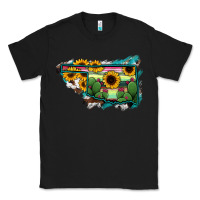 Black Oklahoma Map Sunflower Cactus Serape Classic Tee - RanaPortraitStore