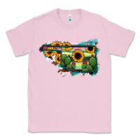 Bubblegum Pink Oklahoma Map Sunflower Cactus Serape Classic Tee - RanaPortraitStore