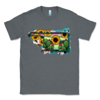 Charcoal Heather Oklahoma Map Sunflower Cactus Serape Classic Tee - RanaPortraitStore