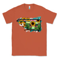 Copper Oklahoma Map Sunflower Cactus Serape Classic Tee - RanaPortraitStore