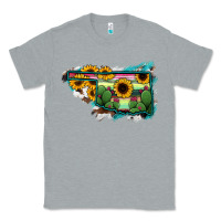 Heather Grey Oklahoma Map Sunflower Cactus Serape Classic Tee - RanaPortraitStore
