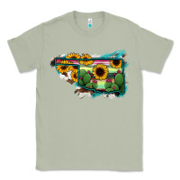 Matcha Oklahoma Map Sunflower Cactus Serape Classic Tee - RanaPortraitStore