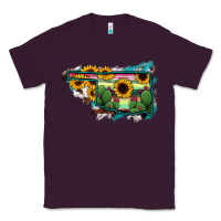 Plum Oklahoma Map Sunflower Cactus Serape Classic Tee - RanaPortraitStore