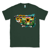 Sports Green Oklahoma Map Sunflower Cactus Serape Classic Tee - RanaPortraitStore
