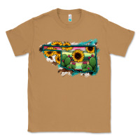 Toasted Coconut Oklahoma Map Sunflower Cactus Serape Classic Tee - RanaPortraitStore