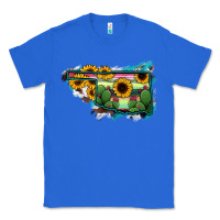 True Royal Oklahoma Map Sunflower Cactus Serape Classic Tee - RanaPortraitStore