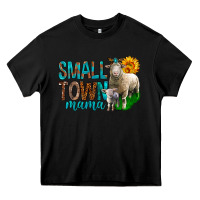 Black Small Town Mama With Sheeps Heavy Core Tee - BundleAndBundleShop