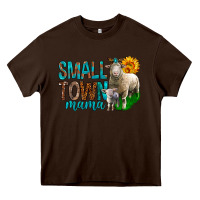 Chocolate Brown Small Town Mama With Sheeps Heavy Core Tee - BundleAndBundleShop