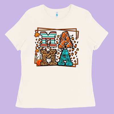 Fall Autumn Leopard Mama Ladies Tee Designed By Lillyallendesigns