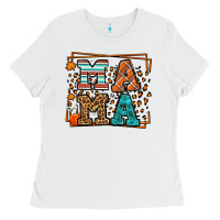 White Fall Autumn Leopard Mama Ladies Tee - LillyAllenDesigns