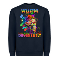Navy Autism seeing in the world differently Heavyweight Sweatshirt - FaDigitalArtStudio