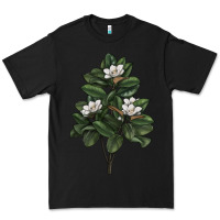 Black Magnolia Flower Illustrations Premium Tee - LillyAllenDesigns