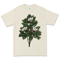 Bone Magnolia Flower Illustrations Premium Tee - LillyAllenDesigns