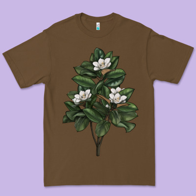 Magnolia Flower Illustrations Premium Tee Designed By Lillyallendesigns
