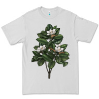 Dove Grey Magnolia Flower Illustrations Premium Tee - LillyAllenDesigns
