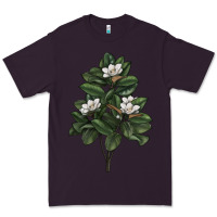 Plum Magnolia Flower Illustrations Premium Tee - LillyAllenDesigns