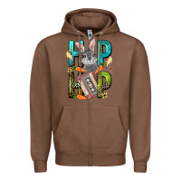 Chestnut Western hip hop Bunny Easter Day Zipper Hoodie - LillyAllenDesigns