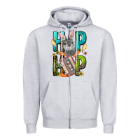 Heather Grey Western hip hop Bunny Easter Day Zipper Hoodie - LillyAllenDesigns