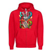 Red Western hip hop Bunny Easter Day Zipper Hoodie - LillyAllenDesigns