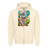 Sandshell Western hip hop Bunny Easter Day Zipper Hoodie - LillyAllenDesigns