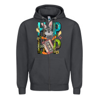 Smoke Western hip hop Bunny Easter Day Zipper Hoodie - LillyAllenDesigns