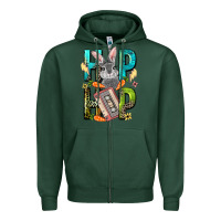 Sports Green Western hip hop Bunny Easter Day Zipper Hoodie - LillyAllenDesigns