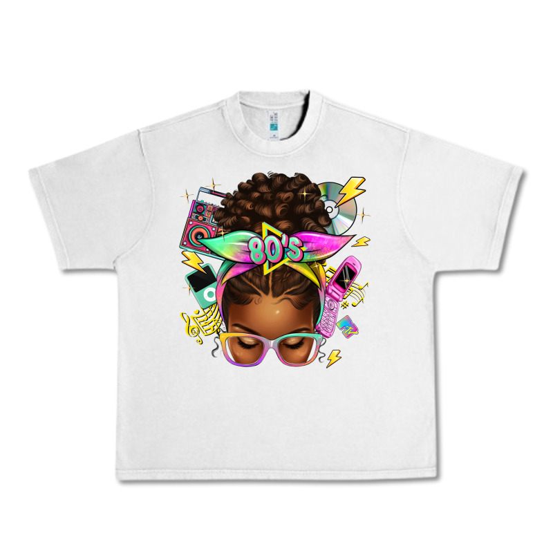80's Babe Afro Messy Bun Urban Heavy Tee by texasbilliewilder | Teevron
