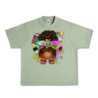 Oil Green 80's babe afro messy bun Urban Heavy Tee - texasbilliewilder