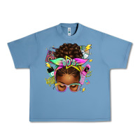 Pebble Blue 80's babe afro messy bun Urban Heavy Tee - texasbilliewilder
