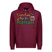 Burgundy sunday is for football Premium Hoodie - BundleAndBundleShop
