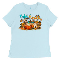 Baby Blue Fall Cutest Pumpkin In The Patch Ladies Tee - LillyAllenDesigns
