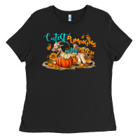 Black Fall Cutest Pumpkin In The Patch Ladies Tee - LillyAllenDesigns