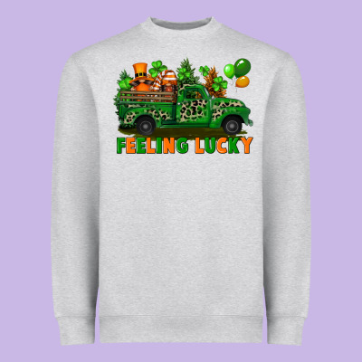 Feeling Lucky With Gnomes On Truck Heavyweight Sweatshirt Designed By Fadigitalartstudio