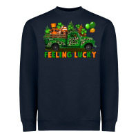 Navy feeling lucky with gnomes on truck Heavyweight Sweatshirt - FaDigitalArtStudio