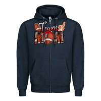 Navy team mom Zipper Hoodie - CowhideDigitalArt
