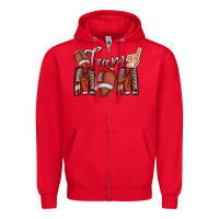 Red team mom Zipper Hoodie - CowhideDigitalArt