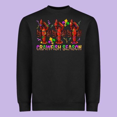 Crawfish Season Mardi Gras Heavyweight Sweatshirt Designed By Bundleandbundleshop